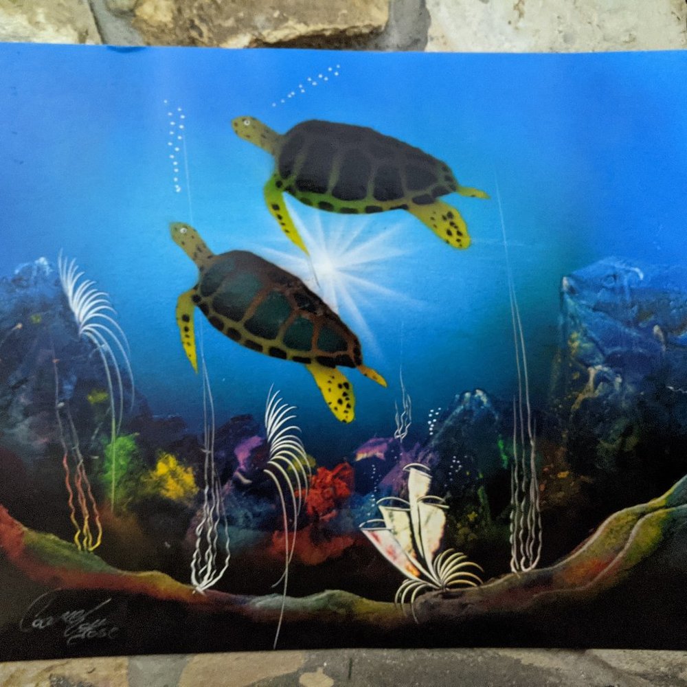 Sea Turtle spray paint picture